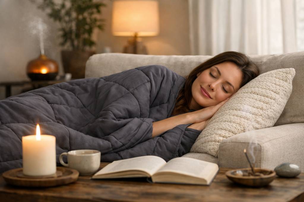 Intégrer une couverture lestée dans votre routine de détente pour un rituel apaisant