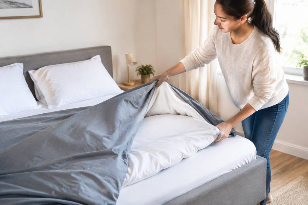 Comment mettre une housse de couette 220×240 facilement ?